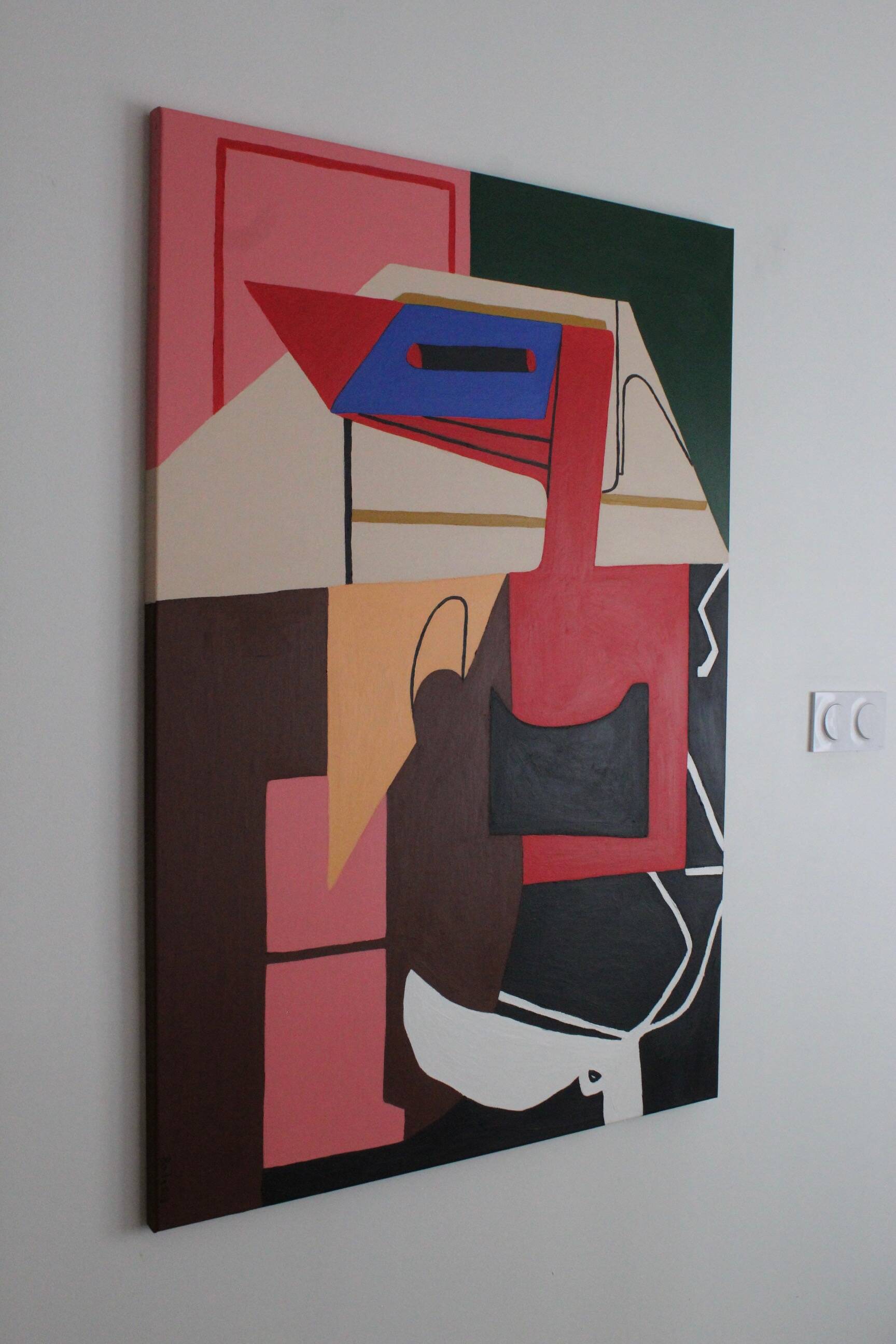 Original stretched canvas painting "chaos" 116x81
