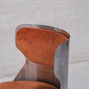 Single Occasional or Vanity Chairs in Brushed Chrome attr. to Willy Rizzo (