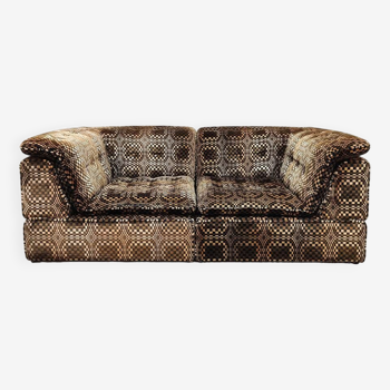 Vintage pattern modular 2 seater sofa 'Psychedelic'