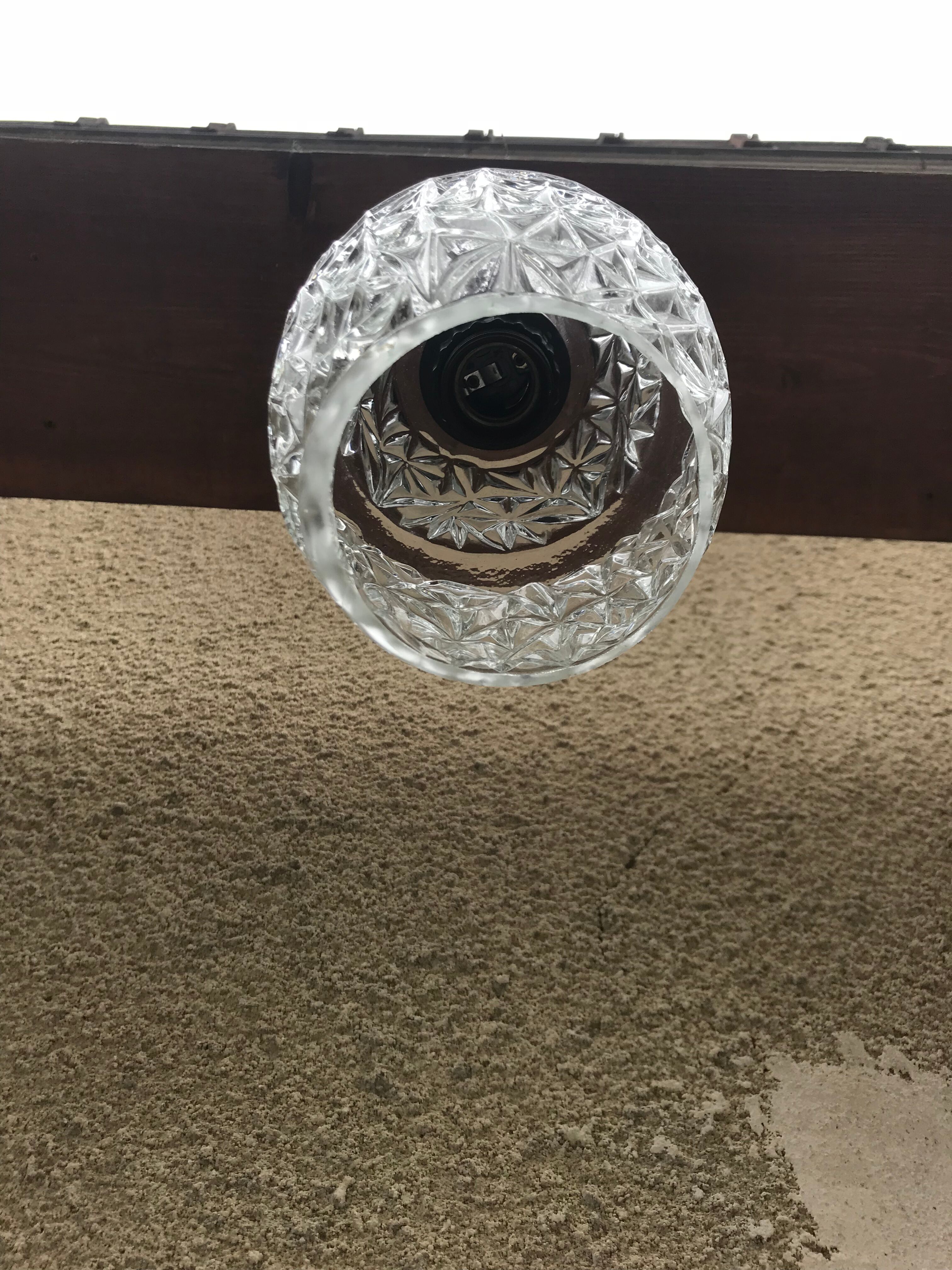 Old molded glass suspension form geometrical 70s decoration #3