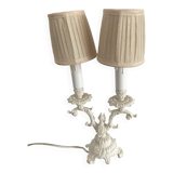 Lampe bougeoir blanc baroque