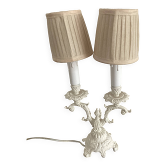 Baroque white candle holder lamp