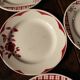 Lot 6 small mismatched plates Niger Corsica red Digoin Sarreguemines