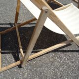 Pair of vintage striped loungers