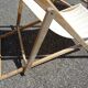 Pair of vintage striped loungers