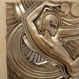 Grand Bas-relief danseuse "Folies bergère" d'après Maurice Picaud,