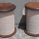 Pair of "bobbin" stools or end tables