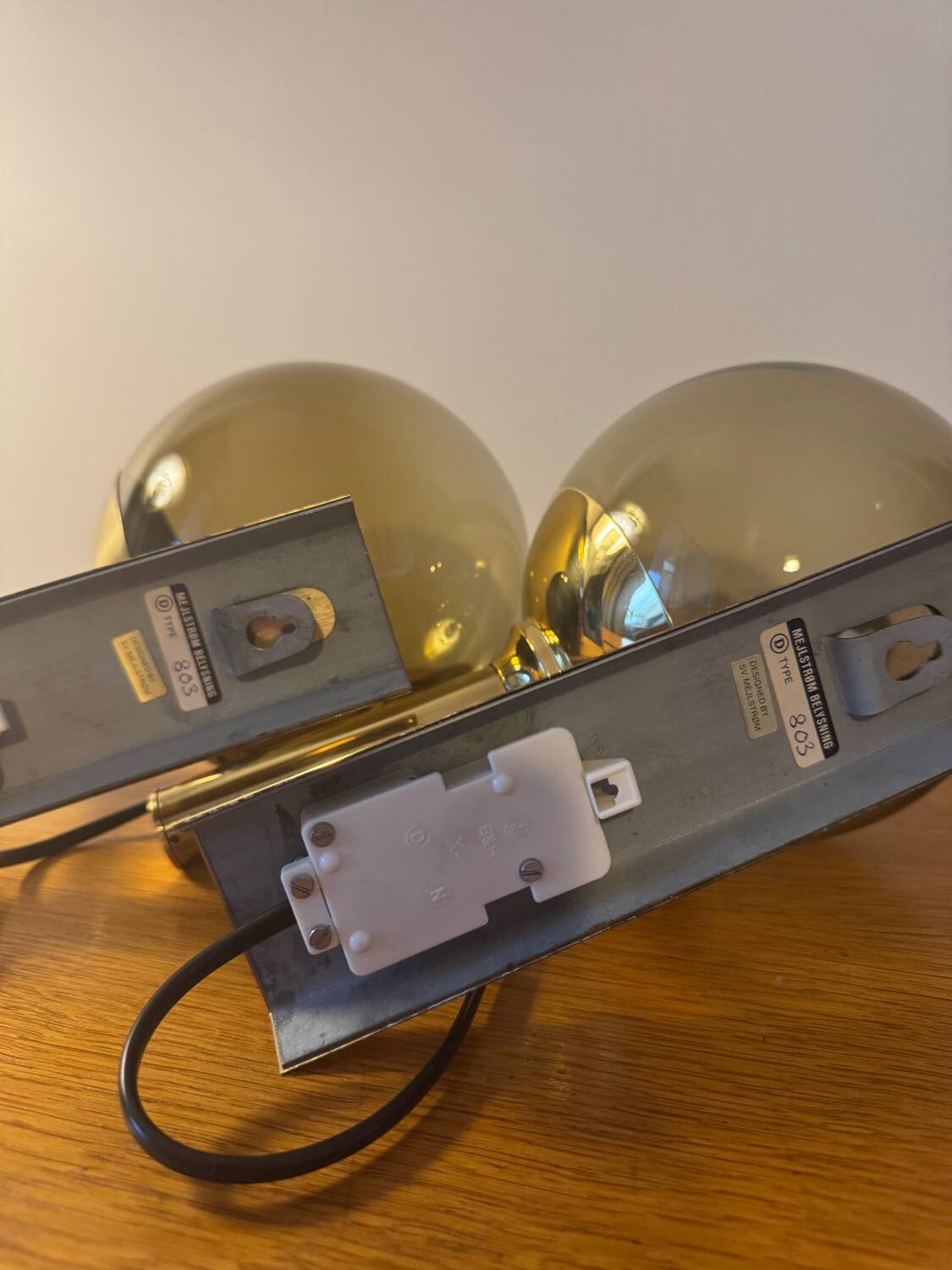 Set of 2 Mejlstrøm Belysning Model 803 Wall Lamps