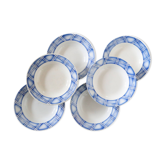 Set de 6 assiettes creuses Sarreguemines, motif Rostand