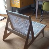 Wooden and rope armchair