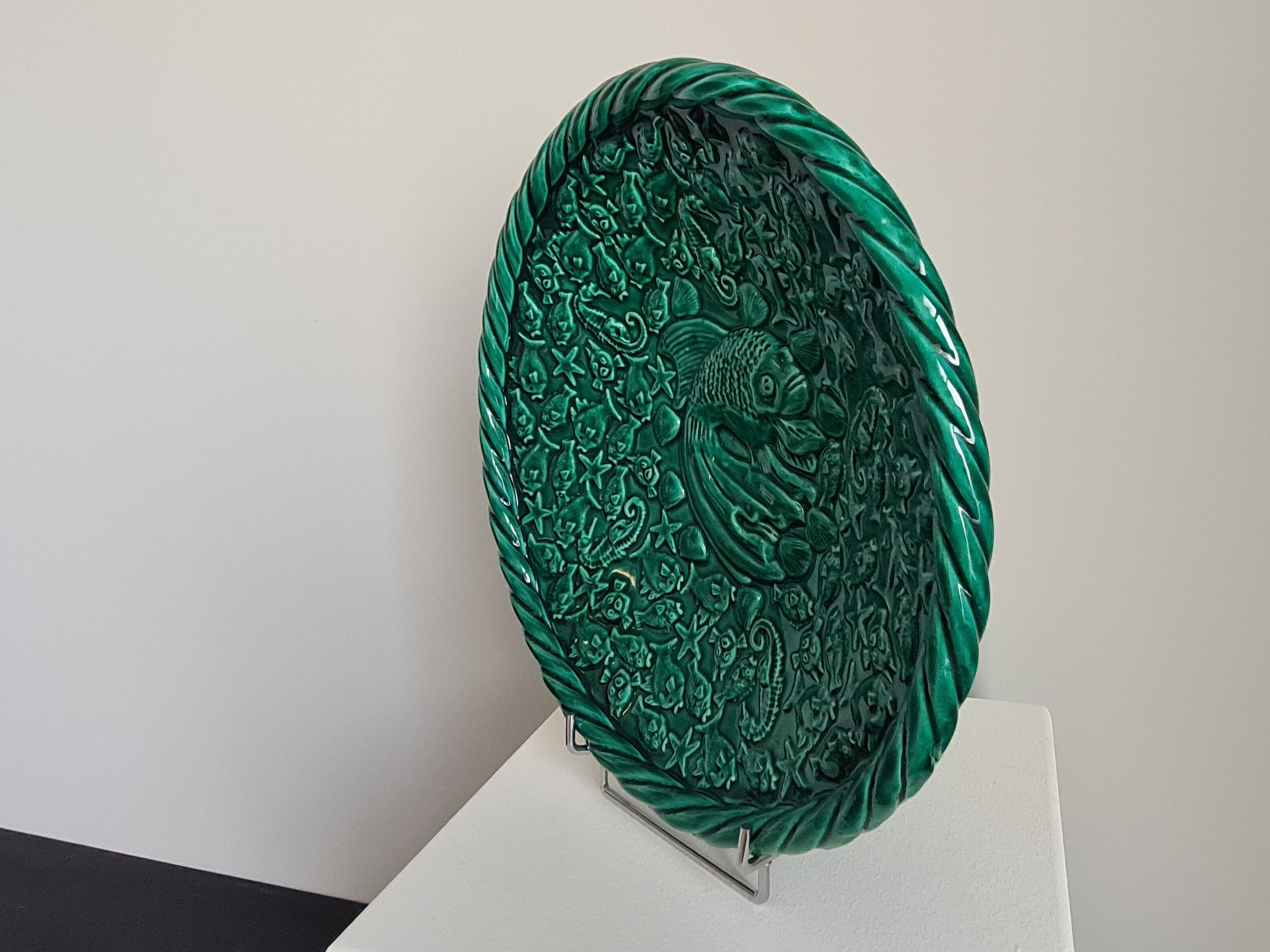 Fruit cup or Vallauris dish in Massier green 50