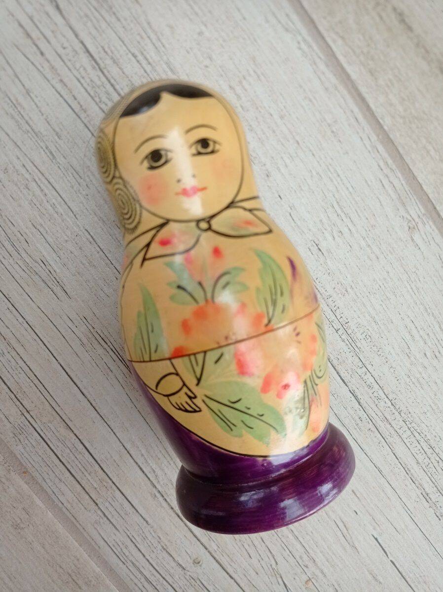 Old Russian wooden doll - USSR