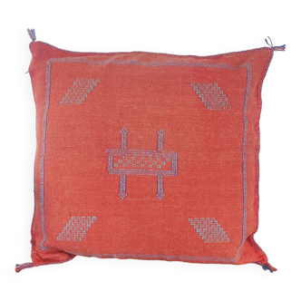 Coussin berbère sabra rouge corail