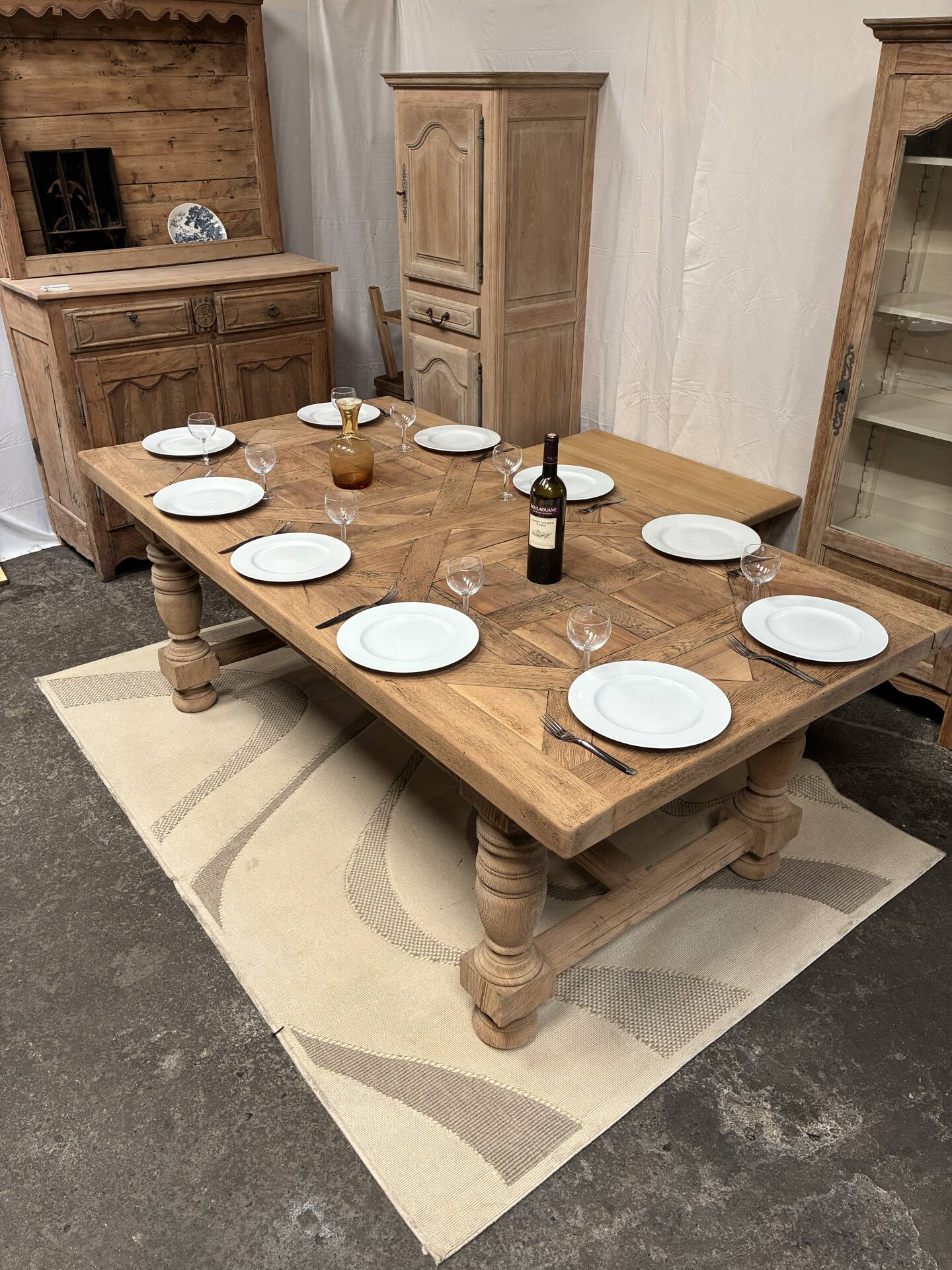 Solid oak farmhouse table