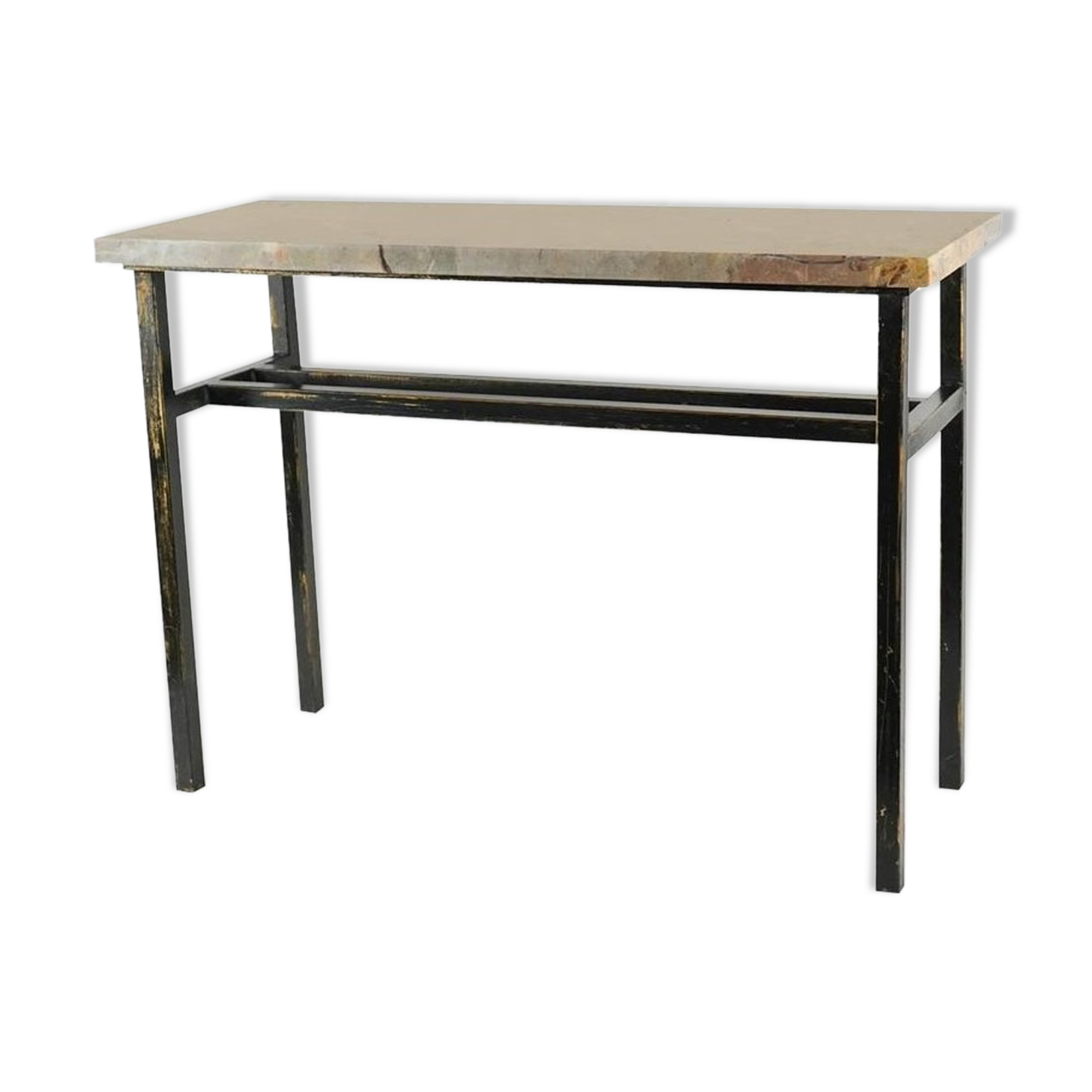 Console, art moderne, acier peint et marbre