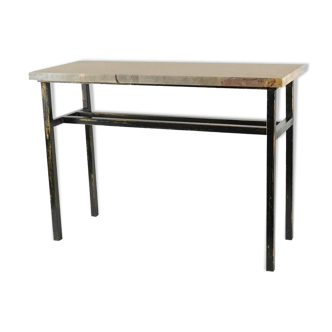 Console, modern art, painted steel and marble