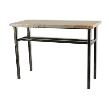 Console, modern art, painted steel and marble