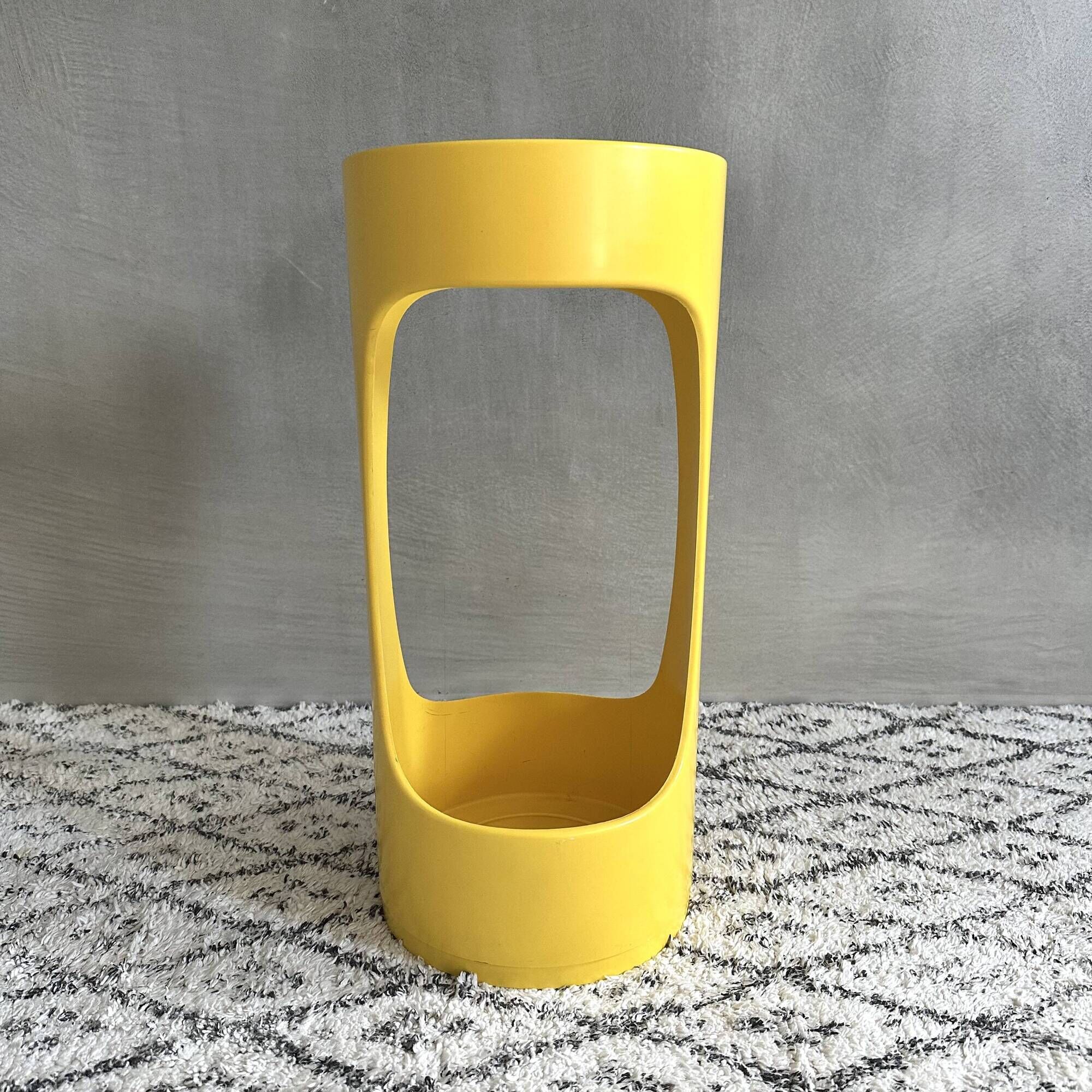 Vintage Umbrella Stand by Schönbuch, Umbrella Holder Yellow, Pop Art, Vinta