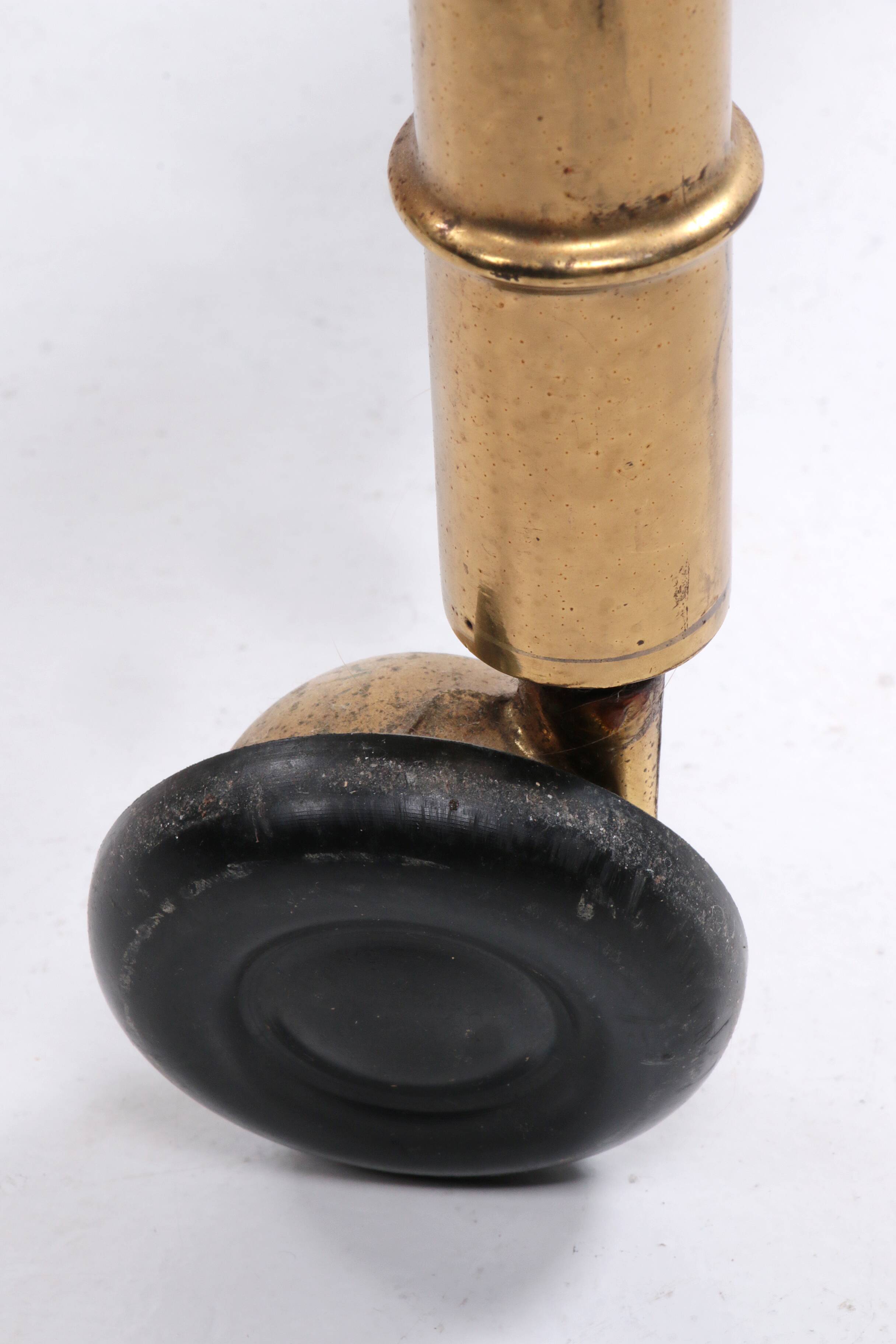 Bar trolley made of metal with bamboo motif with removable tray, 1970s