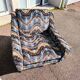 3-seater sofa + 2 vintage armchairs in multicoloured fabric retro design