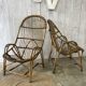 Paire de fauteuils en rotin vintage