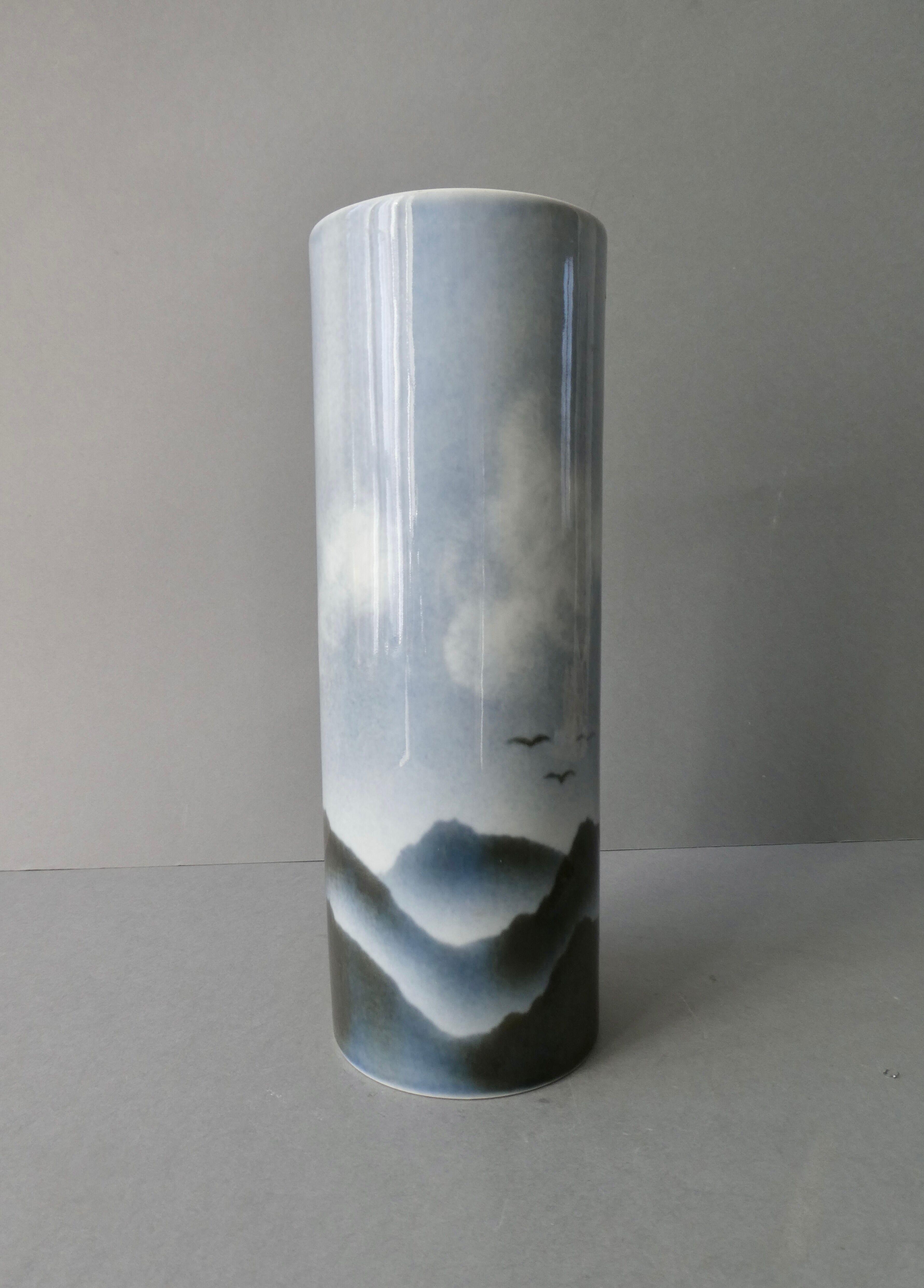 Virebent porcelain scroll vase France