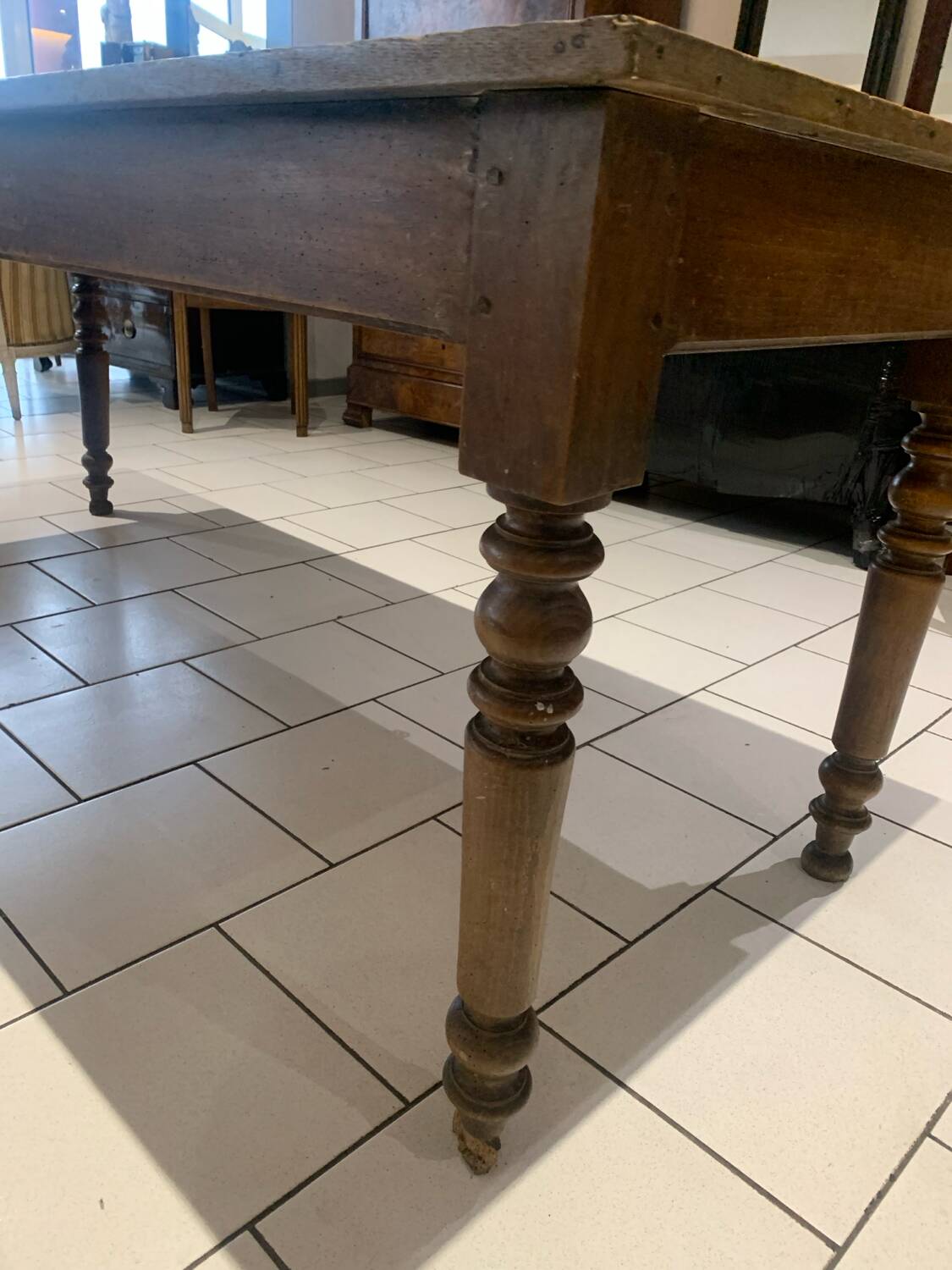 Old rustic 19th century farmhouse table