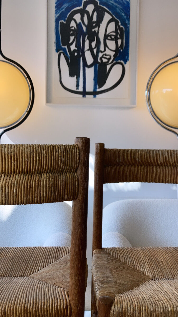 Pair chair child straw design 1950/1960