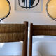 Paire chaise enfant paille design 1950/1960