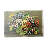 Oil painting on vintage wood
