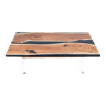 Table basse en bois et résine noire