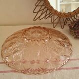 XL fruit basket pink glass