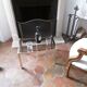 table basse verre et metal