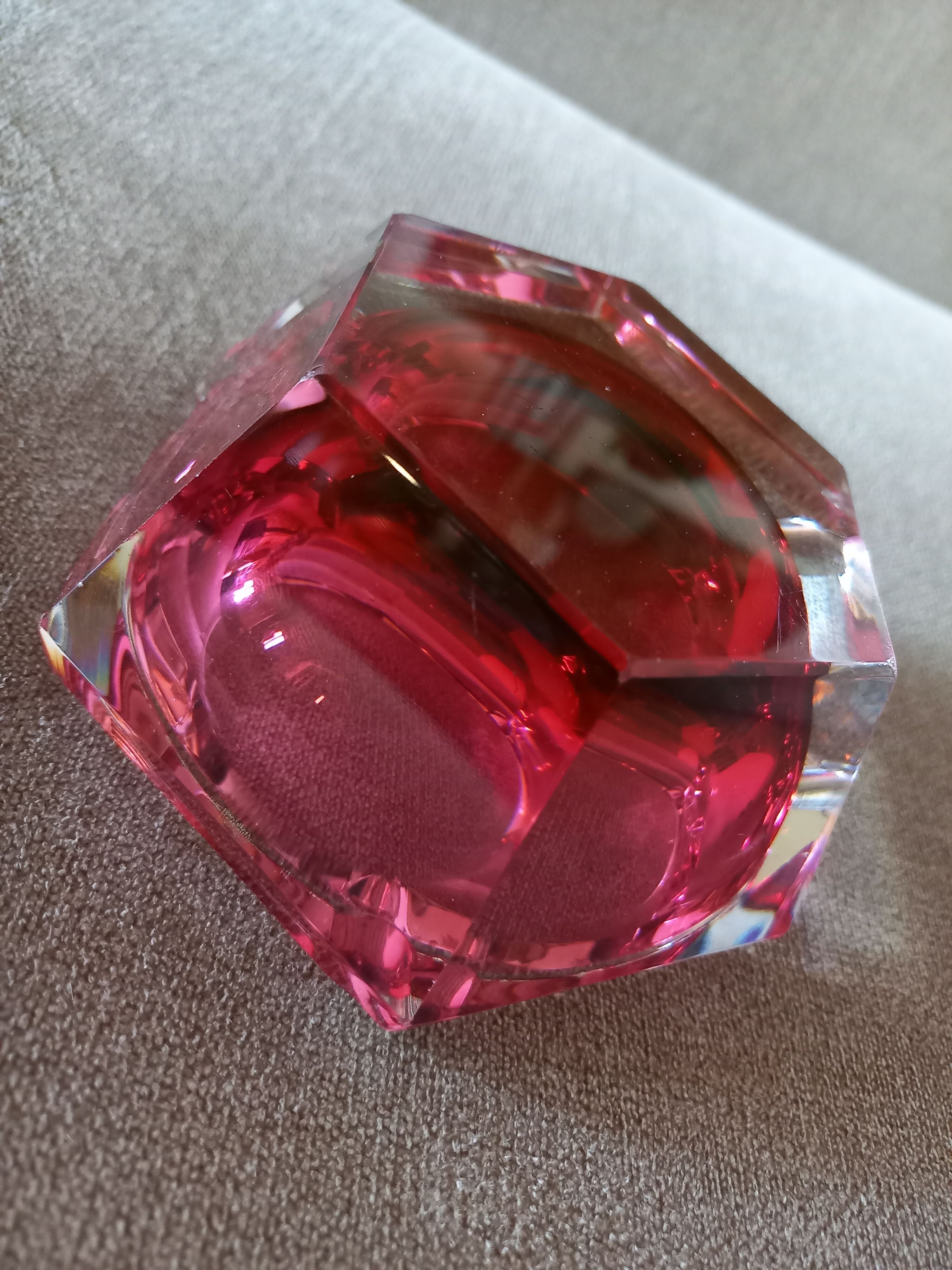 Ashtray or crystal bag empty Val Saint Lambert Vintage