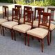 8 Louis XVI chairs in solid wood and beige fabric