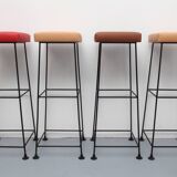 Ensemble de 4 tabourets de barre Wire années 1960