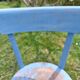 pair of chippy blue paint bistro chairs
