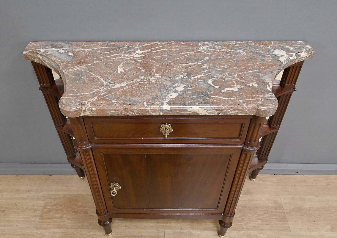 Small Mahogany Serving Cabinet, Louis XVI Style – 19th Century