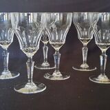 Val St Lambert, 6 large crystal glasses, Goethe model