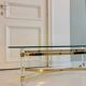 Vintage coffee table with bevelled glass and plexiglass from the 1970s.