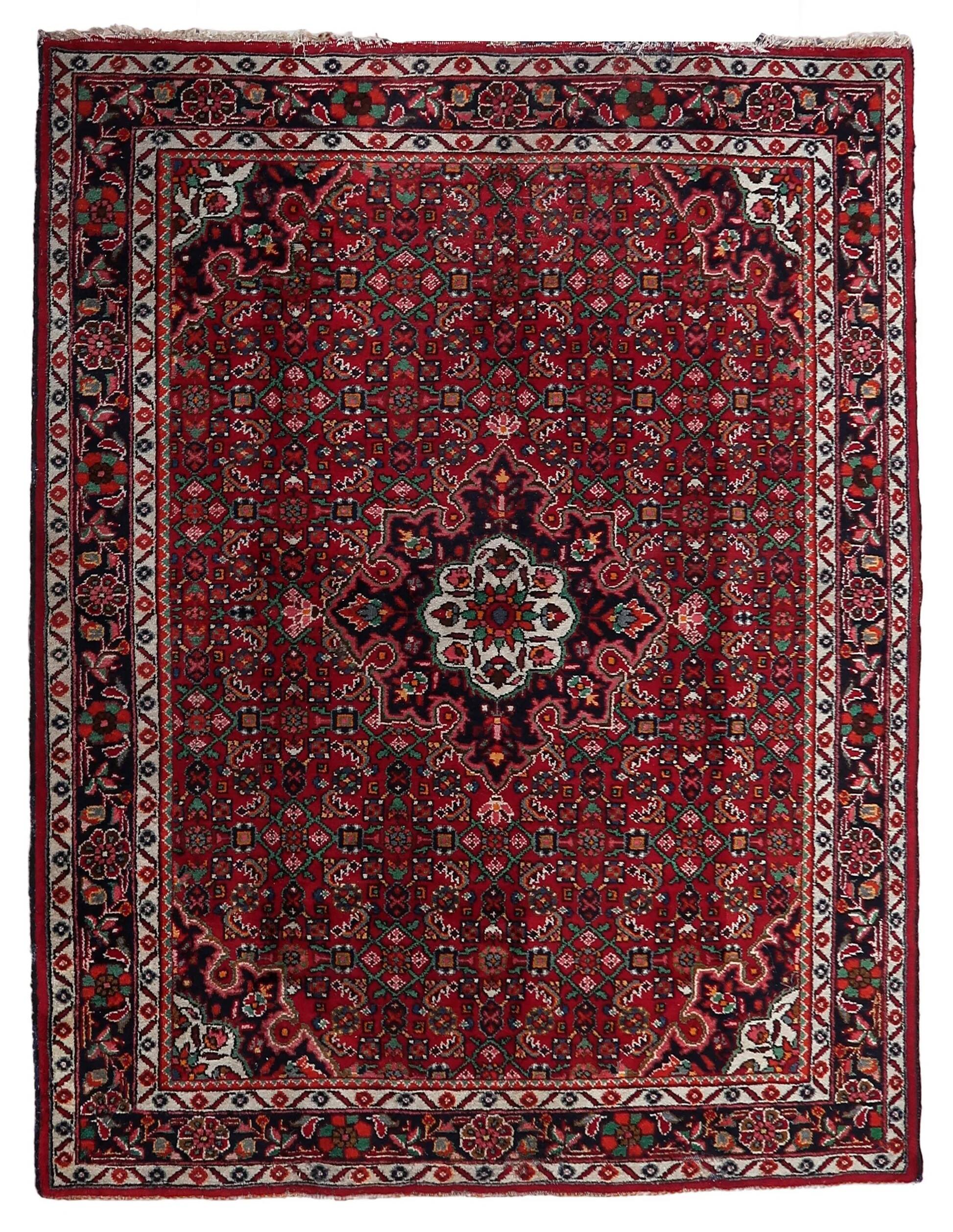 Handmade vintage Persian Malayer rug 167cm x 219cm, 1960s