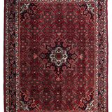 Handmade vintage Persian Malayer rug 167cm x 219cm, 1960s