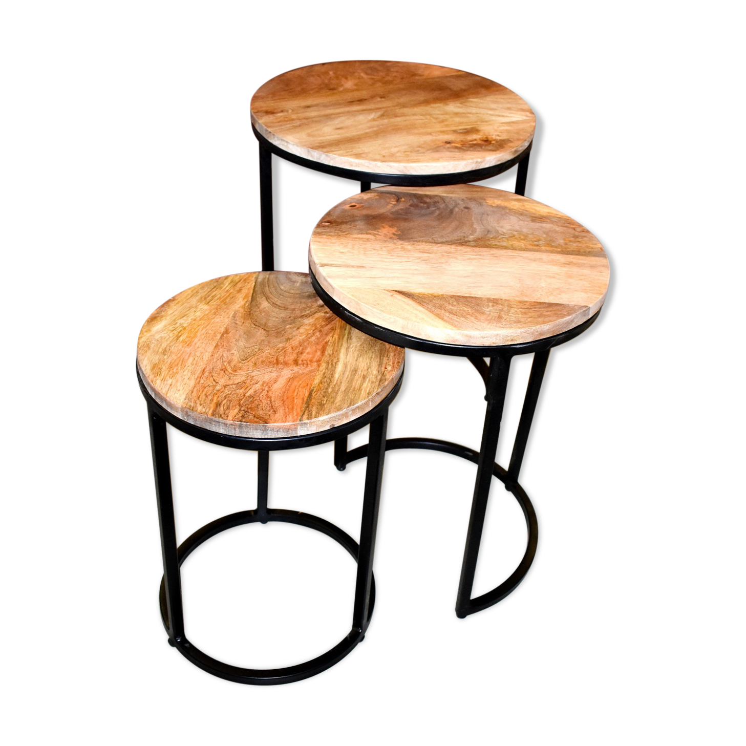 Exotic wooden bun tables (massive mango wood)