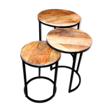 Exotic wooden bun tables (massive mango wood)