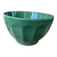 Large vintage green faceted bowl