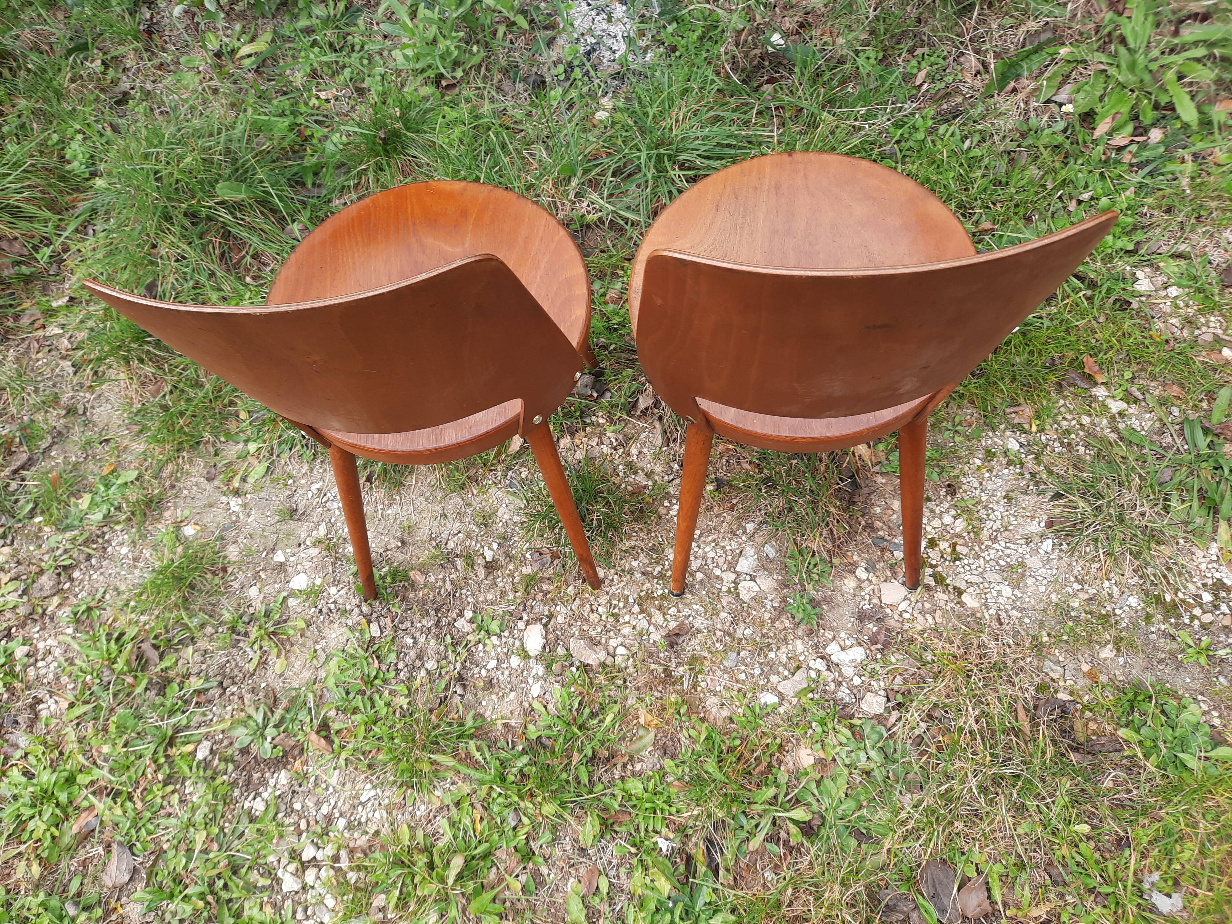 Paire de chaises Baumann modèle "Mondor"