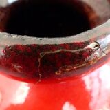 Scheurich West Germany 1960s red lash vase