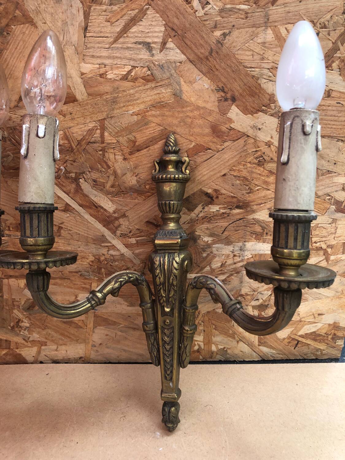 Paire ancienne applique doube style louis xv bronze doré