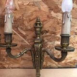 Pair of old doube wall lamp louis xv style gilt bronze