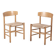 2x Børge Mogensen J39 People's Chair in Beech, 1970s Denmark